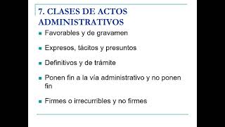 Tema 6 5 V2 Clasificación del acto administrativo [upl. by Safire956]