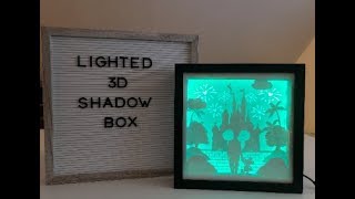 How to make Lighted 3D shadow box with card stock and LED light tutorial video [upl. by Naid]