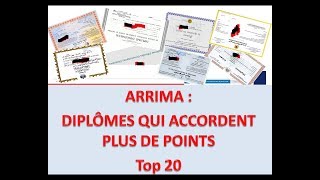 ARRIMA DIPLÔMES QUI ACCORDENT PLUS DE POINTS [upl. by Adeehsar843]