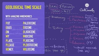 GEOLOGICAL TIME SCALE explained with Mnemonics [upl. by Elysha]