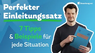 Bewerbung Einleitungssatz  Perfekter erster Satz  Beispiele [upl. by Biggs]