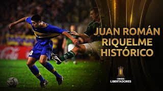 Las MEJORES jugadas de JUAN ROMÁN RIQUELME en la HISTORIA de la CONMEBOL Libertadores [upl. by Barrus]