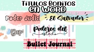 como hacer TITULOS BONITOS en WORD [upl. by Ikkir640]