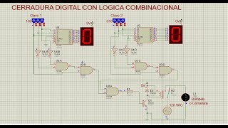 CERRADURA ELECTRONICA CON LOGICA COMBINACIONAL [upl. by Eirrak]