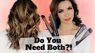 2 In 1 Hair Curler Straightener Vs Flat Iron  Does it Actually Curl BETTER [upl. by Nilreb27]