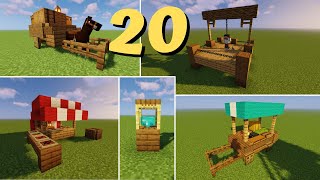 Minecraft  20 Medieval Marketplace Build Hacks And Ideas [upl. by Nissa]