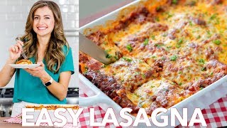 Beef Lasagna Recipe  Easy Dinner   Natashas Kitchen [upl. by Anihpled51]