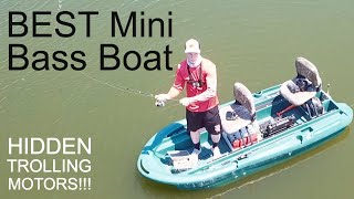 BEST Mini Bass Boat Review CUSTOM Twin Troller X10 Tour [upl. by Ahsennod3]