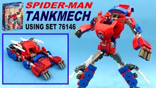 Tutorial lego 76146 spiderman mech alternate design Transformer tank mech [upl. by Stephanus]