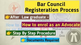 HOW TO ENROLL AS AN ADVOCATE  STATE BAR COUNCIL  MAHARASHTRA amp GOA  STEPS PROCEDURES  AIBE BCI [upl. by Mcdade]