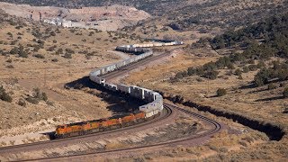 HD BNSF trains in the Northern Arizona Canyons January 2018 [upl. by Denbrook69]