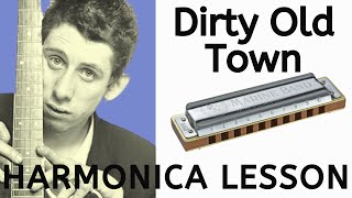 How to Play Dirty Old Town Beginner Harmonica Lesson [upl. by Anirroc]