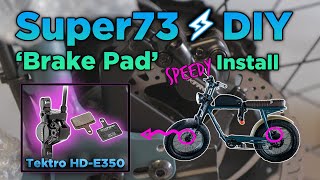 Super73 DIY  How To Replace Tektro Brake Pads  EBike Tektro HDE350 Brake Pads [upl. by Analos]