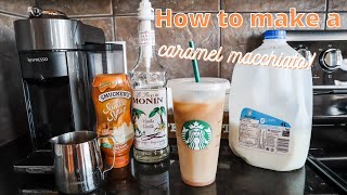 HOW TO MAKE A CARAMEL MACCHIATO AT HOME  Starbucks copycat  Danielle Murnaghan [upl. by Henryson]