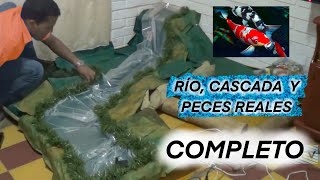 PESEBRE CON PECES RÍO Y CASCADA REALES Versión Editada 2020 completo one piece shorts [upl. by Tupler]