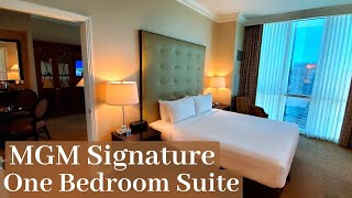 Signature at MGM Grand Las Vegas  One Bedroom Balcony Suite  Strip View [upl. by Ahsatan309]