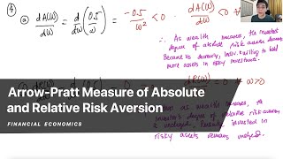 ArrowPratt Measure of Absolute and Relative Risk Aversion [upl. by Hulton]