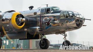 B25 Mitchell Bomber Startup and Takeoff [upl. by Suolevram]