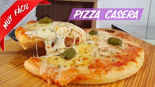 PIZZA CASERA rápida sin levadura NO FALLA [upl. by Nekcarb]