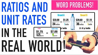 Ratios and Unit Rate Examples and Word Problems [upl. by Enaled]