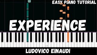 Ludovico Einaudi  Experience Easy Piano Tutorial [upl. by Llenwad542]