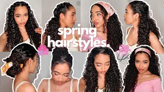 10 EASY HairStyles for Curly Hair  SPRING 2021 ✨ [upl. by Cecile]