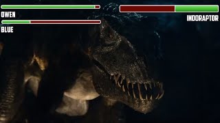 Blue vs Indoraptor WITH HEALTHBARS  Final Battle  HD  Jurassic World Fallen Kingdom [upl. by Aneetsirhc82]