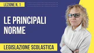 Legislazione scolastica le principali norme [upl. by Trueblood552]