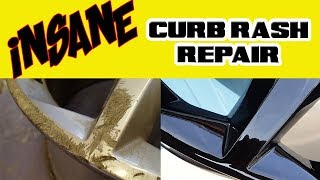 Insane Curb Rash Alloy Wheel Refurbish  RESTORATION [upl. by Anatol]