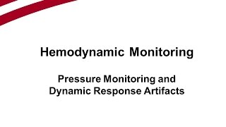 Hemodynamic Monitoring Dynamic Response Artifacts [upl. by Yrellav]