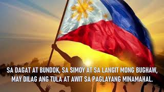 PHILIPPINE NATIONAL ANTHEM  OFFICIAL LYRIC VIDEO [upl. by Hakon]