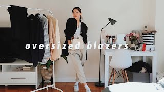 STYLING OVERSIZED BLAZERS  6 outfit ideas [upl. by Auhsuj492]