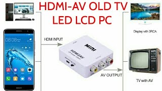 HDMI AV How To Connect Smartphone To OLD TV LED TV HDTV [upl. by Une733]