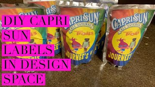 How To Design And Apply A Capri Sun Label In Design Space Cricut Tutorial [upl. by Eiznikam]