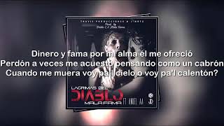 Anuel AA Lagrimas Del Diablo ft Mala Fama letra [upl. by Ydner]