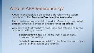 APA citation amp referencing for beginners [upl. by Iarahs860]