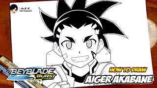 How to draw Aiger Akabane from Beyblade Burst [upl. by Neibart736]