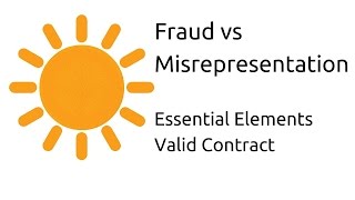 Fraud vs Misrepresentation  Other Essential Elements of a Valid Contract  CA CPT  CS amp CMA [upl. by Hplar]