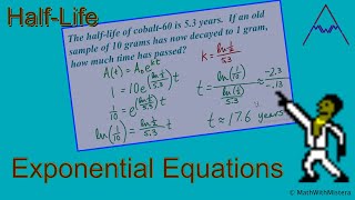 Exponential Equations HalfLife Applications [upl. by Phio75]