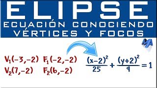 Ecuación de la Elipse dados Vértices y Focos [upl. by Slayton]