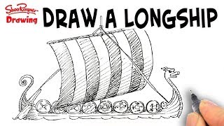 How to draw a Viking Longship  spoken tutorial [upl. by Peltz457]