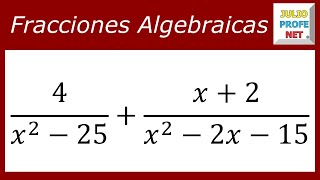 Sumar fracciones algebraicas  Ej 2 [upl. by Eisus]