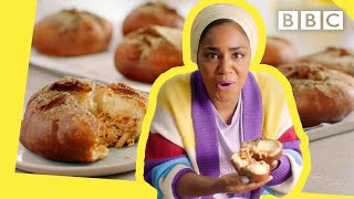 Nadiyas wicked tasty Chichen Donuts to blow your mind  Nadiya Bakes  BBC [upl. by Haran801]