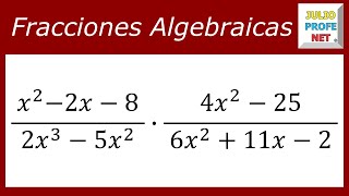 Multiplicar fracciones algebraicas  Ej 1 julioprofe [upl. by Rosol]