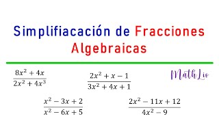 Simplificación de Fracciones Algebraicas [upl. by Neelav]