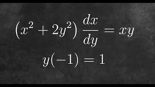 x22y2 dxdy  xy  Homogeneous Substitution [upl. by Groscr]