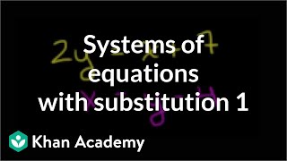 The substitution method  Systems of equations  8th grade  Khan Academy [upl. by Okun]