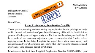 Letter of Explanation Statement of Purpose for Canada Visa Format and Sample [upl. by Erodroeht]