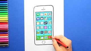 How to draw an iPhone art artforall arttutorial easydrawing [upl. by Hnahc]