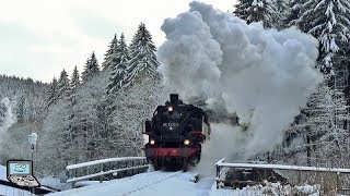 Weihnachtsdampf im Erzgebirge 🔹 Nostalgie auf der Schiene in bergiger Schneelandschaft [upl. by Grizelda554]